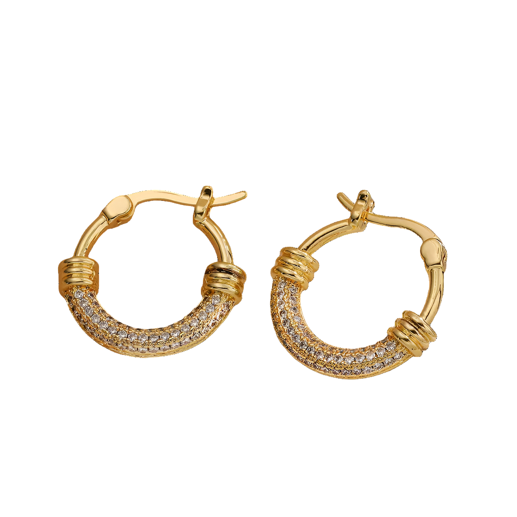 Hoop Gem Circle Small Earrings