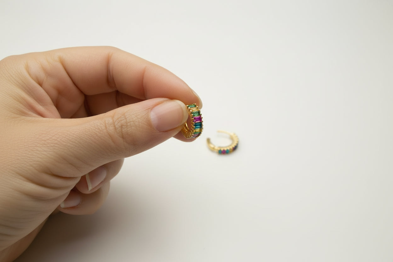 Small colorful hoops ''Rectangular Stones''