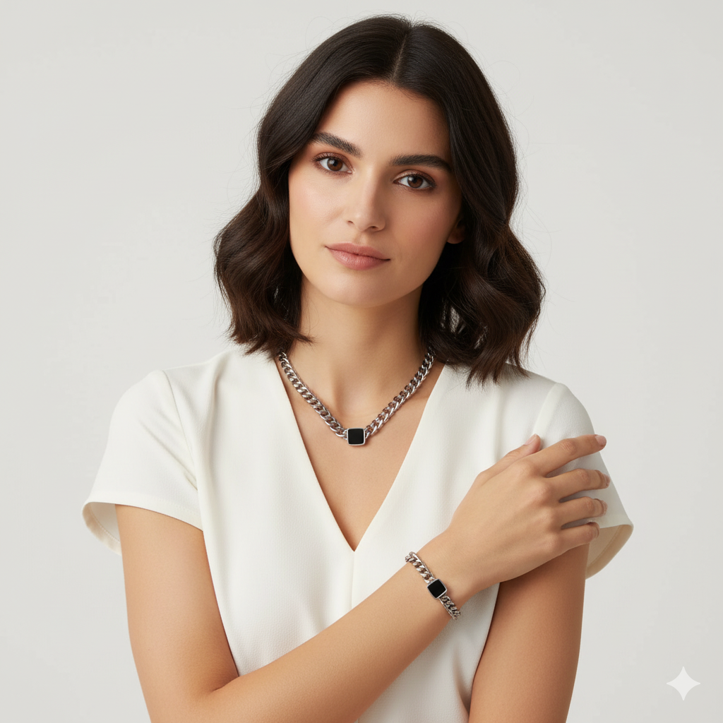 Curb Chain Gemstone Set