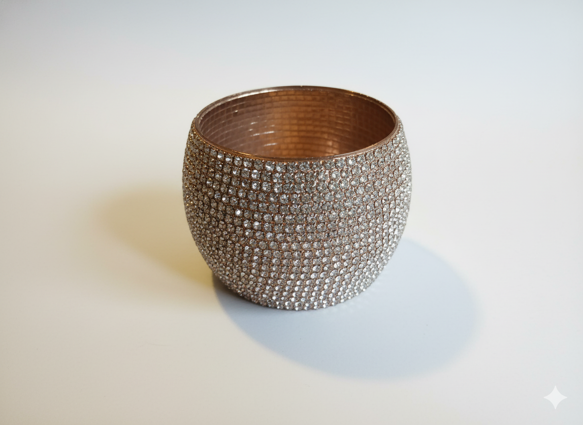 Glittering barrel bangle