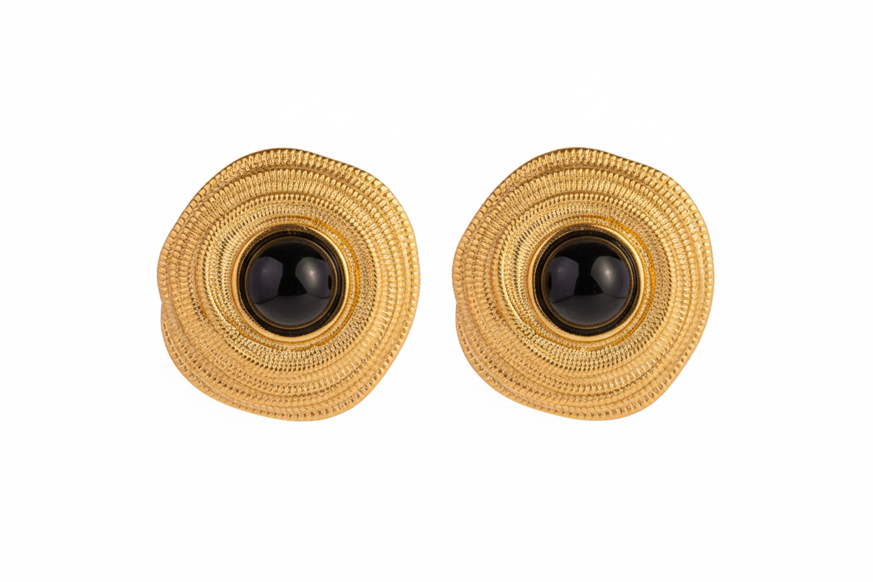 The Onyx Orbit Statement Earrings