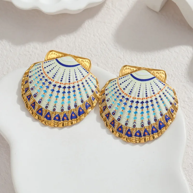 Talavera Shell Studs