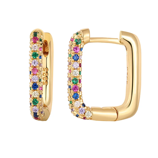 Rectangular small colorful hoops