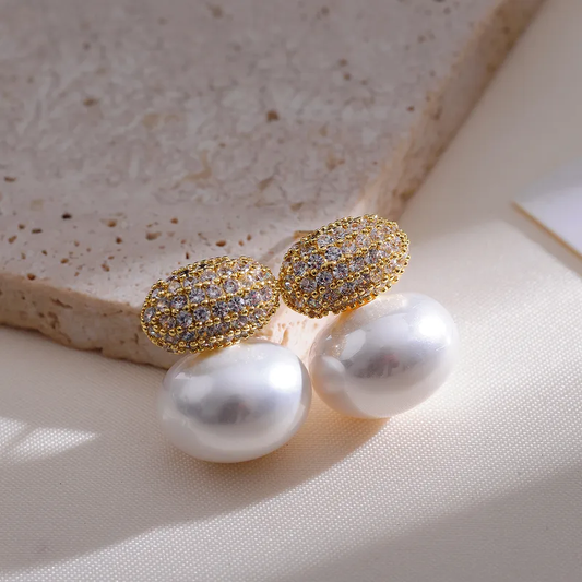 Drop Oval Earrings