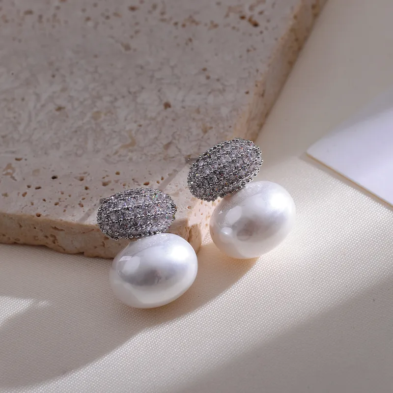 Drop Oval Earrings