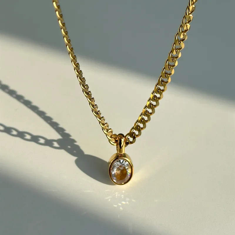 Oval Gem Necklace