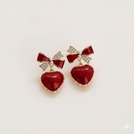 Sweetheart Ribbon Studs