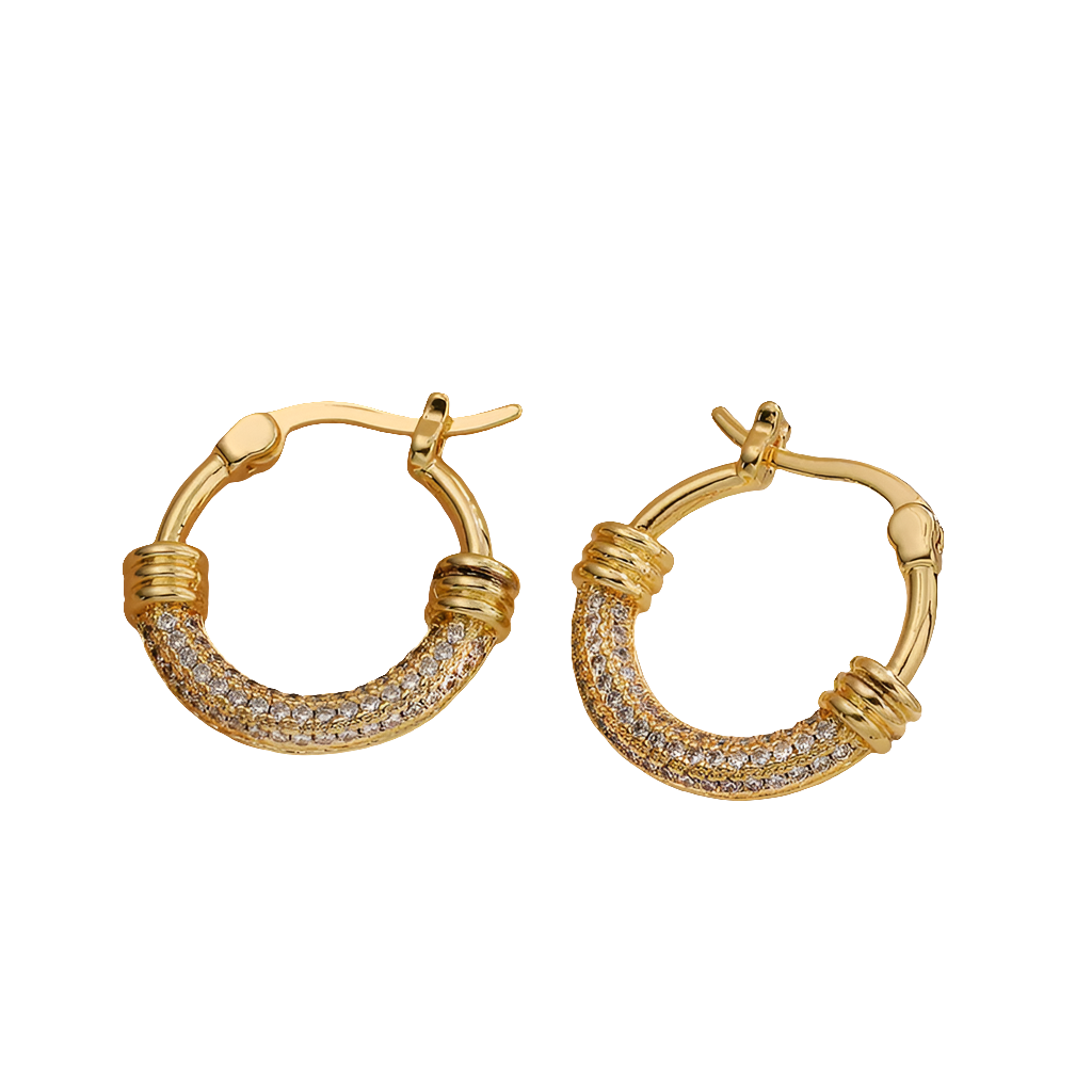 Hoop Gem Circle Small Earrings