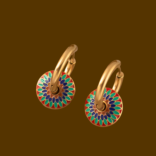 Enamel Flower Earrings