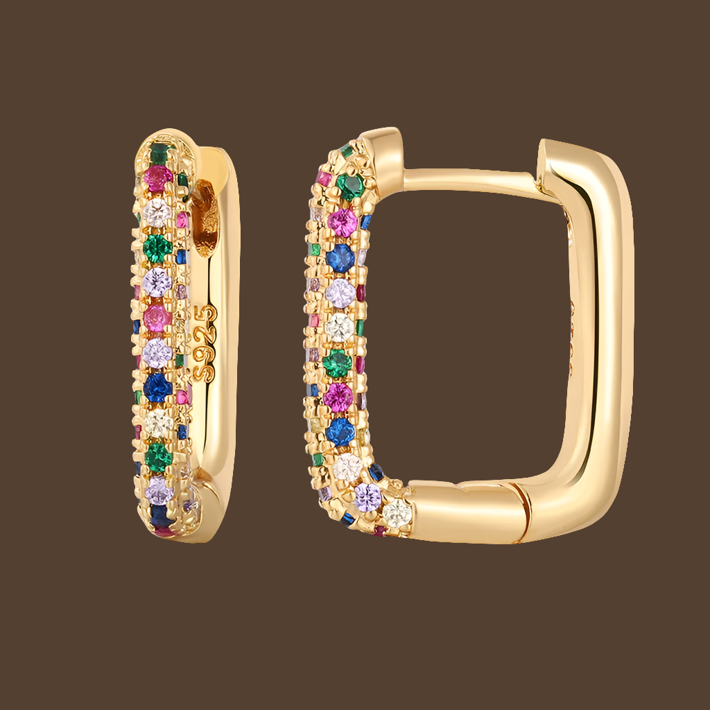 Rectangular small colorful hoops