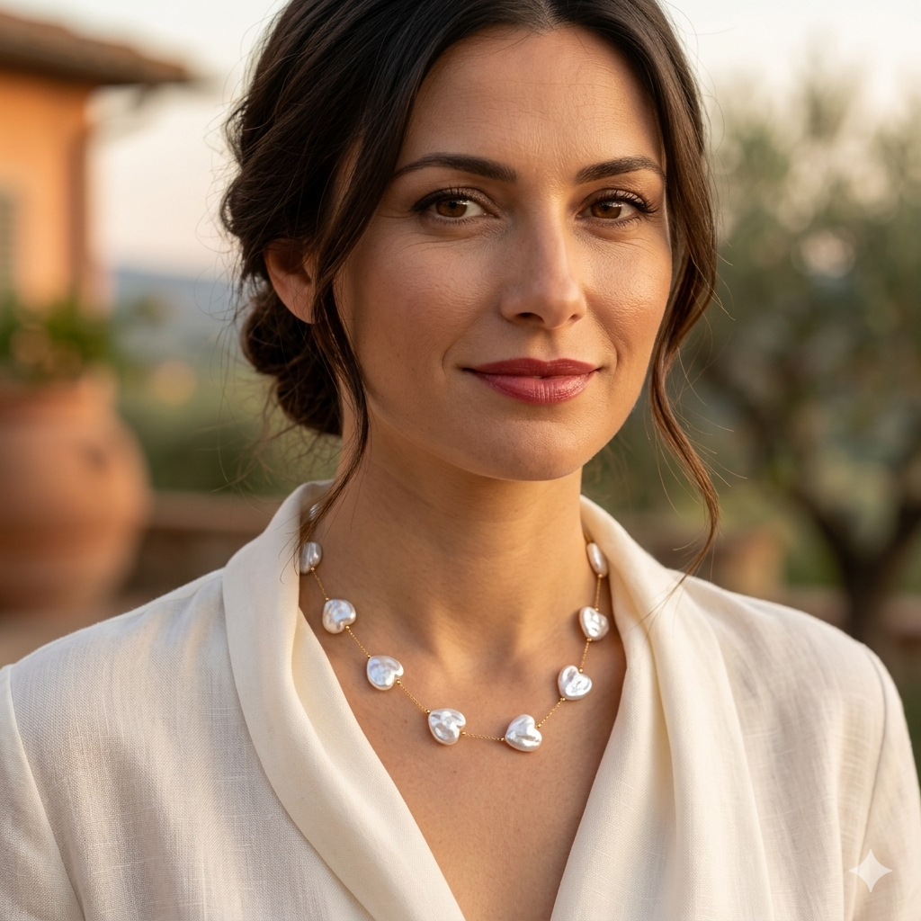 The Amara Heart Pearl Necklace
