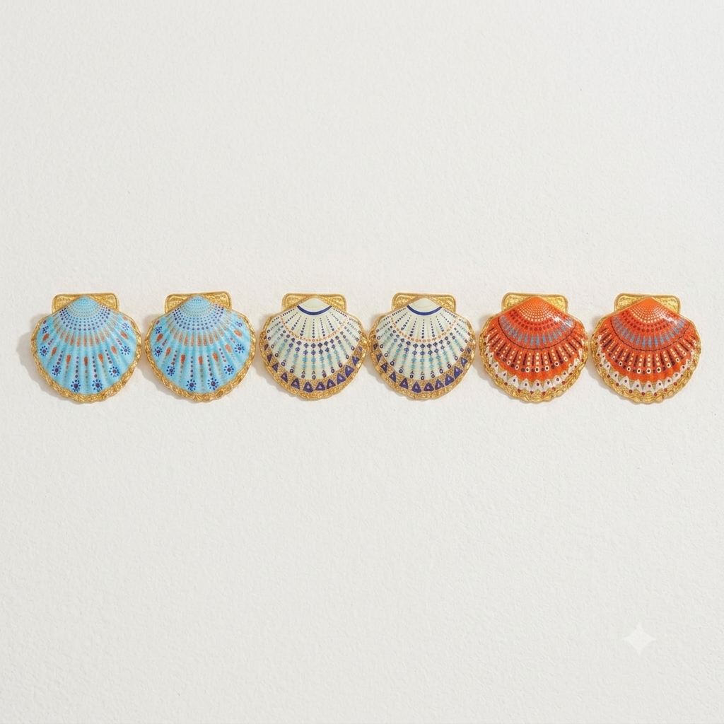 Talavera Shell Studs