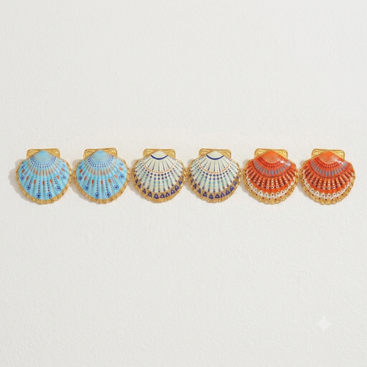 Talavera Shell Studs