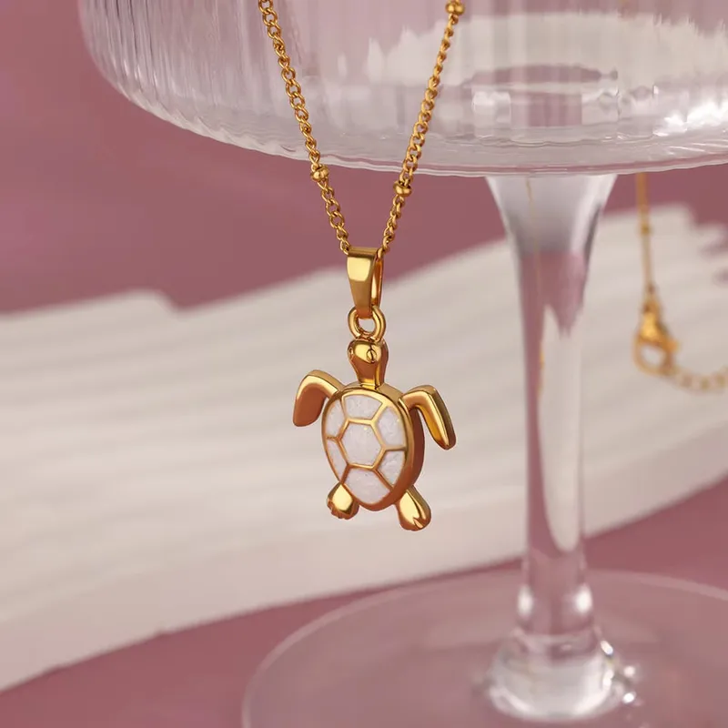 Sea Mist Turtle Necklace