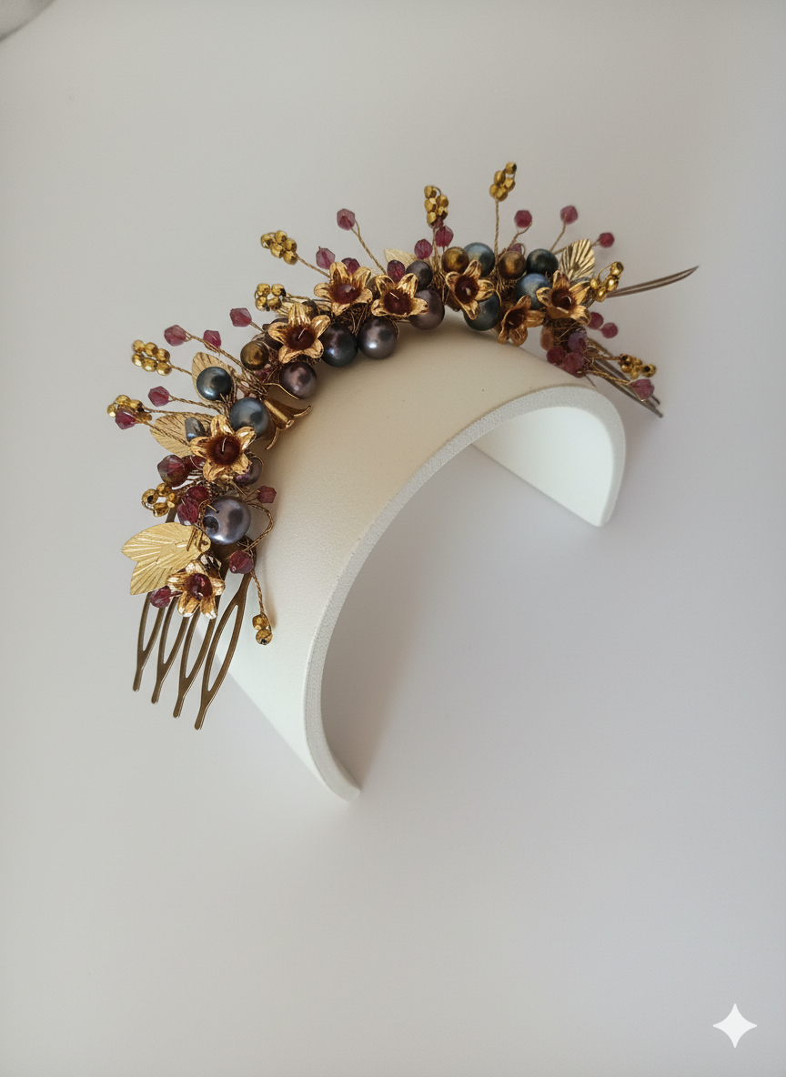 Baroque Floral Hair Comb