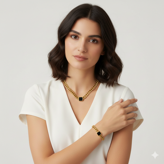 Curb Chain Gemstone Set