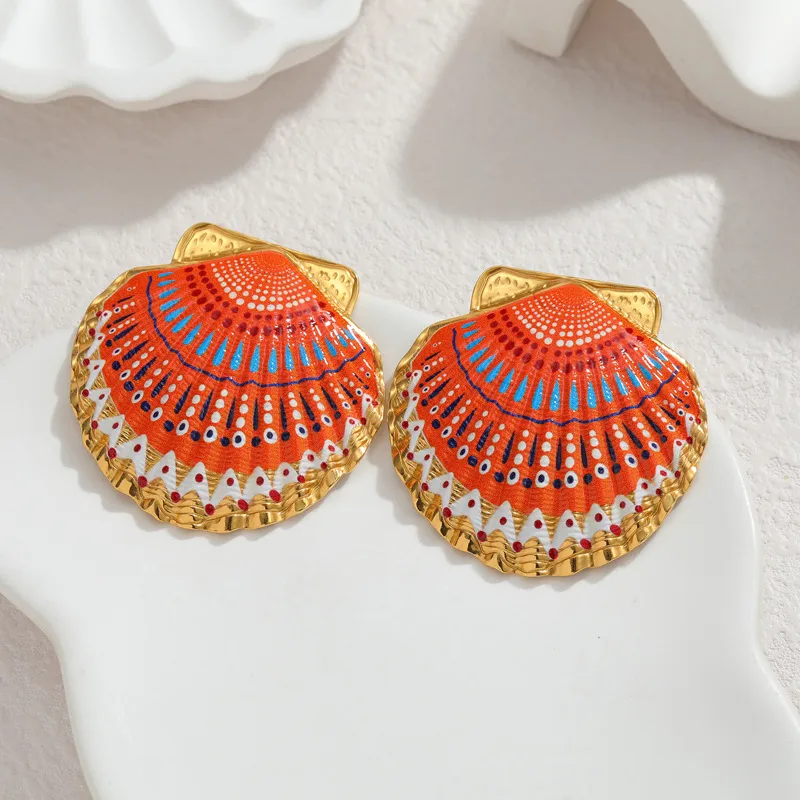 Talavera Shell Studs