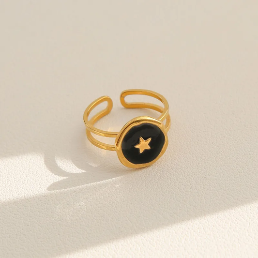Celestial Star Enamel Ring