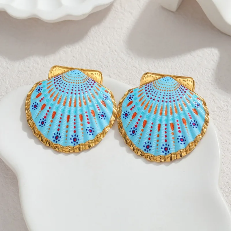 Talavera Shell Studs