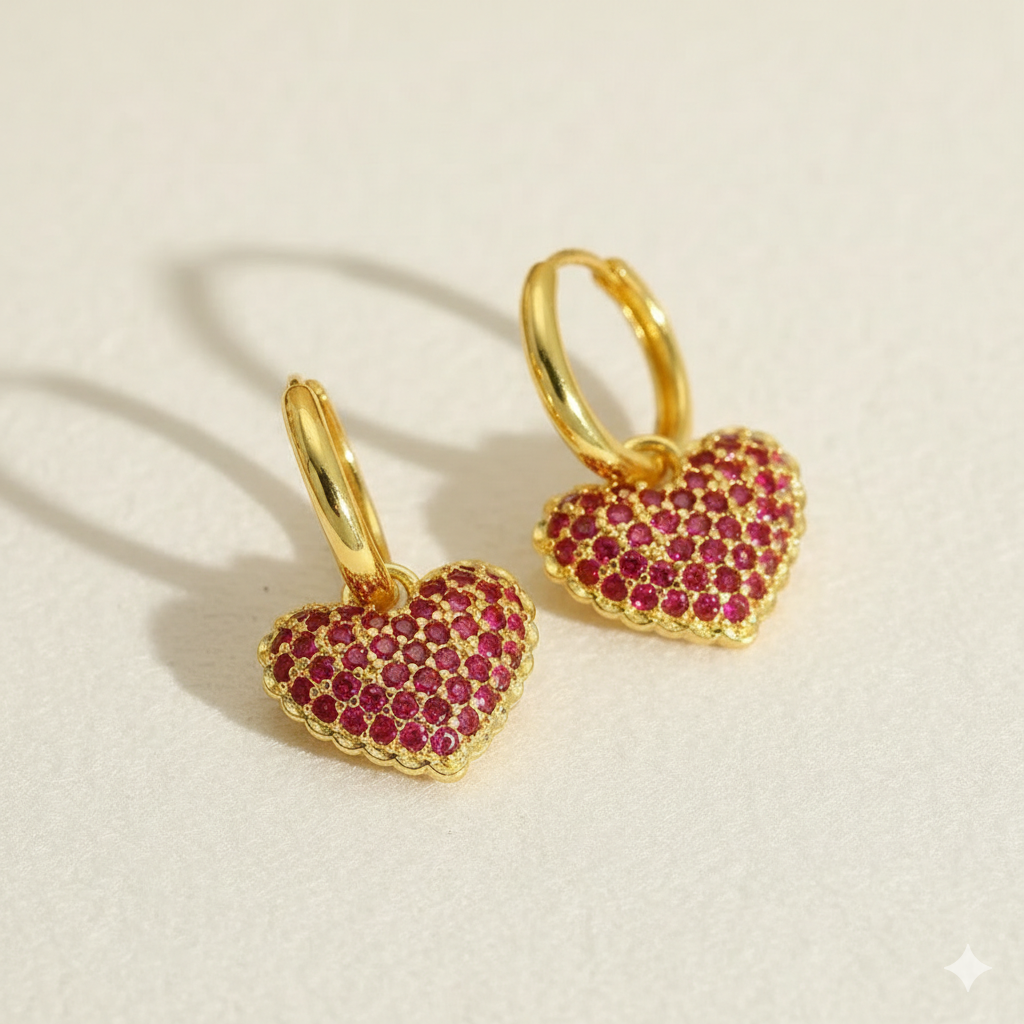 Glinting Heart Huggies