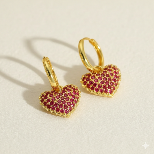 Glinting Heart Huggies