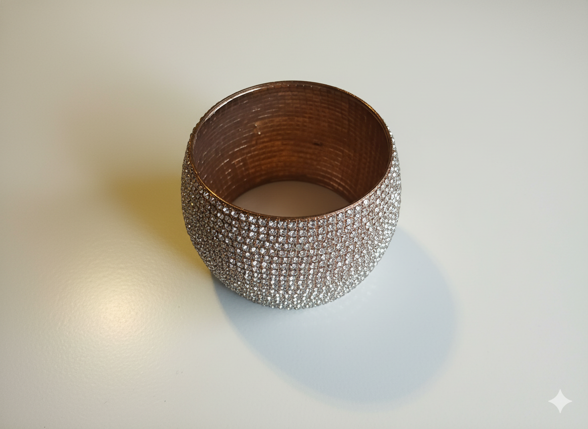 Glittering barrel bangle