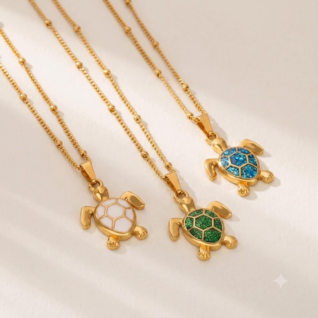 Sea Mist Turtle Necklace