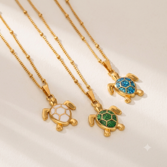 Sea Mist Turtle Necklace